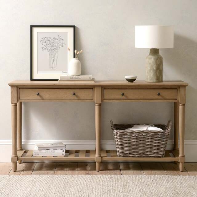 Elkstone Mellow Oak Extra Large Console Table - The Cotswold Company - image 1