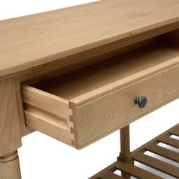 Elkstone Mellow Oak Extra Large Console Table - The Cotswold Company - thumbnail 7