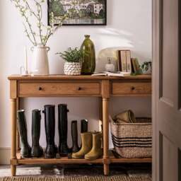 Elkstone Mellow Oak Extra Large Console Table - The Cotswold Company - thumbnail 2