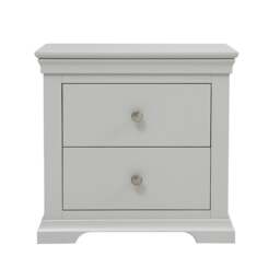 Chantilly Pebble Grey Large 2 Drawer Bedside Table - The Cotswold Company - thumbnail 3