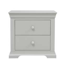 Chantilly Pebble Grey Large 2 Drawer Bedside Table - The Cotswold Company - thumbnail 4