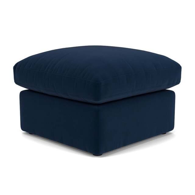 Foot Stool - Deep Blue - Matt Velvet - Clarke Small - The Cotswold Company - image 1