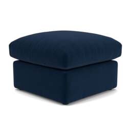 Foot Stool - Deep Blue - Matt Velvet - Clarke Small - The Cotswold Company - thumbnail 1
