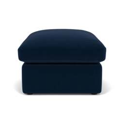 Foot Stool - Deep Blue - Matt Velvet - Clarke Small - The Cotswold Company - thumbnail 3