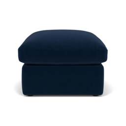 Foot Stool - Deep Blue - Matt Velvet - Clarke Small - The Cotswold Company - thumbnail 2