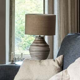 Calcutt Wooden Ribbed Table Lamp - Home Accessories - The Cotswold Company - thumbnail 3