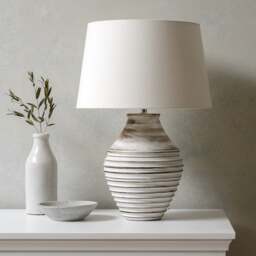 Calcutt Wooden Ribbed Table Lamp - Home Accessories - The Cotswold Company