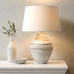 Calcutt Wooden Ribbed Table Lamp - Home Accessories - The Cotswold Company - thumbnail 2