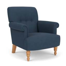 Armchair - Indigo - House Linen Mix - Harriet - The Cotswold Company - thumbnail 1