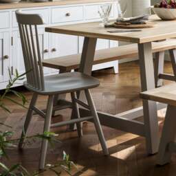 Spindleback Dove Grey Dining Chair - The Cotswold Company - thumbnail 3