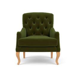 Armchair - Forest Green - Matt Velvet - Olivia - The Cotswold Company - thumbnail 2