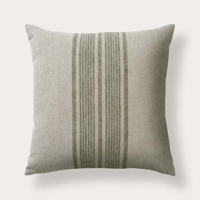 Cotton Linen Bold Stripe Cushion - Green 45x45cm - Home Accessories - The Cotswold Company - image 1