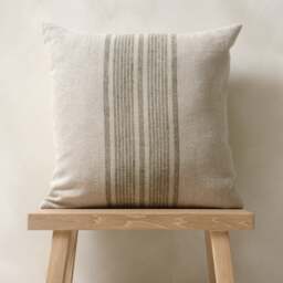 Cotton Linen Bold Stripe Cushion - Green 45x45cm - Home Accessories - The Cotswold Company - thumbnail 2