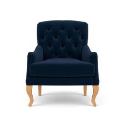 Armchair - Deep blue - Matt Velvet - Olivia - The Cotswold Company - thumbnail 2