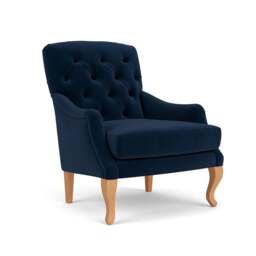 Armchair - Deep blue - Matt Velvet - Olivia - The Cotswold Company - thumbnail 1