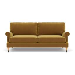 4 Seater Sofa - Mustard - Matt Velvet - Taylor High Back - The Cotswold Company - thumbnail 2