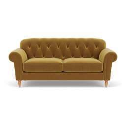 3 Seater Sofa - Mustard - Matt Velvet - Chapman - The Cotswold Company - thumbnail 2
