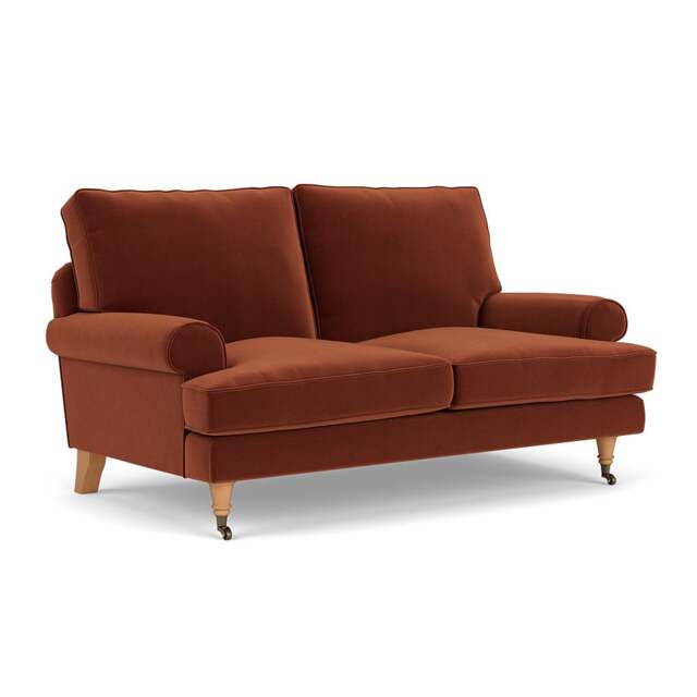 2 Seater Sofa - Brick - Matt Velvet - Stewart - The Cotswold Company - image 1