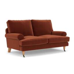 2 Seater Sofa - Brick - Matt Velvet - Stewart - The Cotswold Company