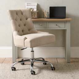 Upholstered Office Chairs Upholstered Office Chair - Stone Linen - The Cotswold Company