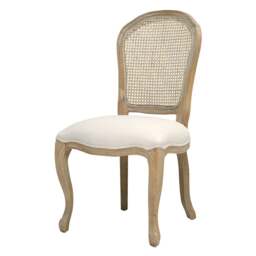 Camille Limewash Oak Rattan Back Dining Chair - The Cotswold Company - thumbnail 5