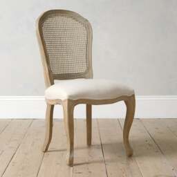 Camille Limewash Oak Rattan Back Dining Chair - The Cotswold Company - thumbnail 3