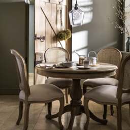 Camille Limewash Oak Rattan Back Dining Chair - The Cotswold Company - thumbnail 2