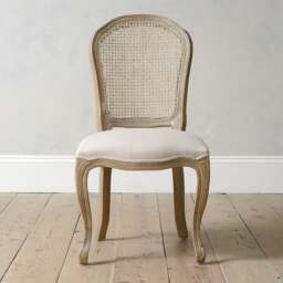 Camille Limewash Oak Rattan Back Dining Chair - The Cotswold Company - thumbnail 4