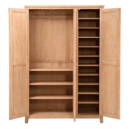 3 Door Hallway Cupboard - Inglesham Whitewash Oak - The Cotswold Company - thumbnail 5