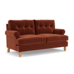 Large 2 Seater Sofa - Brick - Matt Velvet - Talbot - The Cotswold Company