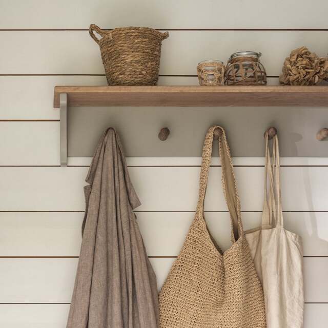 5 Coat Peg Shelf (96cm) - Chester Dove Grey - The Cotswold Company - image 1