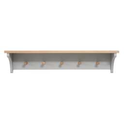 5 Coat Peg Shelf (96cm) - Chester Dove Grey - The Cotswold Company - thumbnail 5