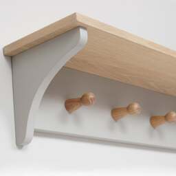 5 Coat Peg Shelf (96cm) - Chester Dove Grey - The Cotswold Company - thumbnail 6