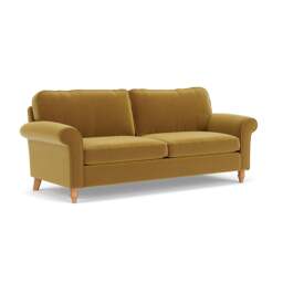 4 Seater Sofa - Mustard - Matt Velvet - Hurley - The Cotswold Company - thumbnail 1
