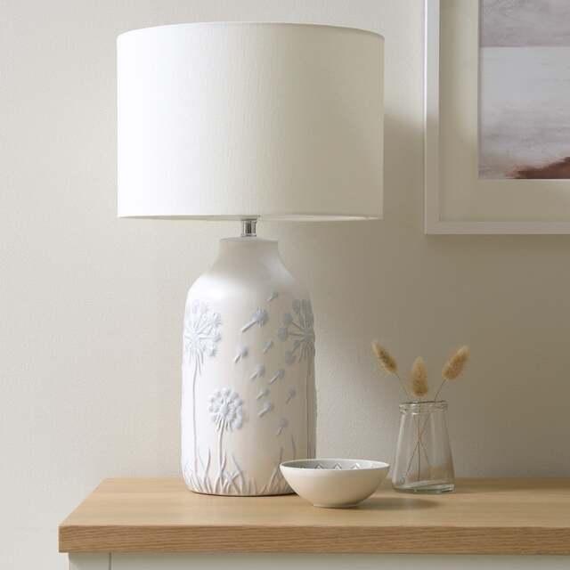 Dandelion Etched Lamp - Light Blue - Home Accessories - The Cotswold Company - image 1