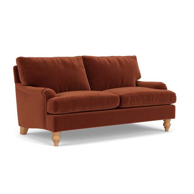 Large 2 Seater Sofa - Brick - Matt Velvet - Morris - The Cotswold Company - image 1