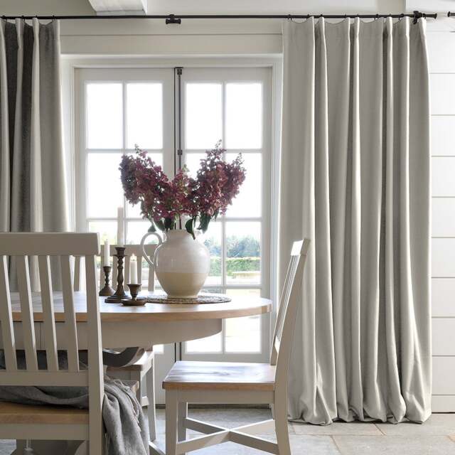 Curtain Pair 117x137cm - Apsley Oatmeal - The Cotswold Company - image 1