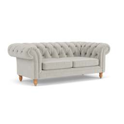 Large 2 Seater Sofa - Grey Mist - Eco Chenille - Harris Chesterfield - The Cotswold Company - thumbnail 1