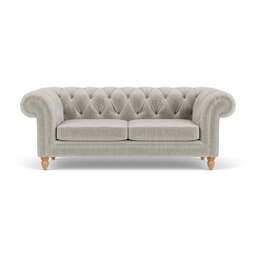 Large 2 Seater Sofa - Grey Mist - Eco Chenille - Harris Chesterfield - The Cotswold Company - thumbnail 2
