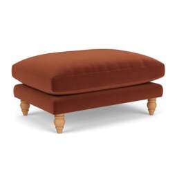 Foot Stool - Brick - Matt Velvet - Emily - The Cotswold Company