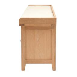 4 Drawer Shoe Bench - Inglesham Whitewash Oak - The Cotswold Company - thumbnail 5