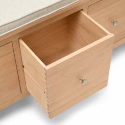 4 Drawer Shoe Bench - Inglesham Whitewash Oak - The Cotswold Company - thumbnail 7