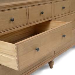 8 Drawer Wide Chest - Elkstone Mellow Oak - The Cotswold Company - thumbnail 6
