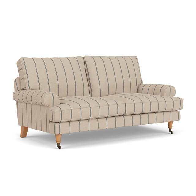 Large 2 Seater Sofa - Charcoal - Compton Stripe - Stewart - The Cotswold Company - image 1