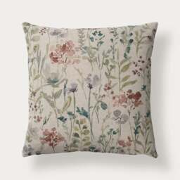 Wildfields Print Cushion - Multi 43x43cm - Home Accessories - The Cotswold Company
