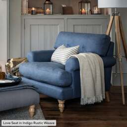 3 Seater Sofa - Sky Blue - House Linen Mix - Talbot - The Cotswold Company - thumbnail 6