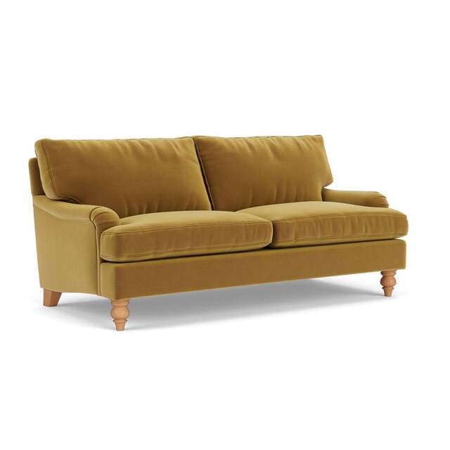 3 Seater Sofa - Mustard - Matt Velvet - Morris - The Cotswold Company - image 1