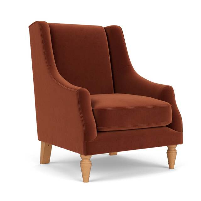 Armchair - Brick - Matt Velvet - Annie - The Cotswold Company - image 1