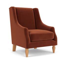 Armchair - Brick - Matt Velvet - Annie - The Cotswold Company - thumbnail 1