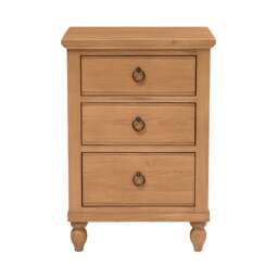 Elkstone Mellow Oak 3 Drawer Bedside - The Cotswold Company - thumbnail 3